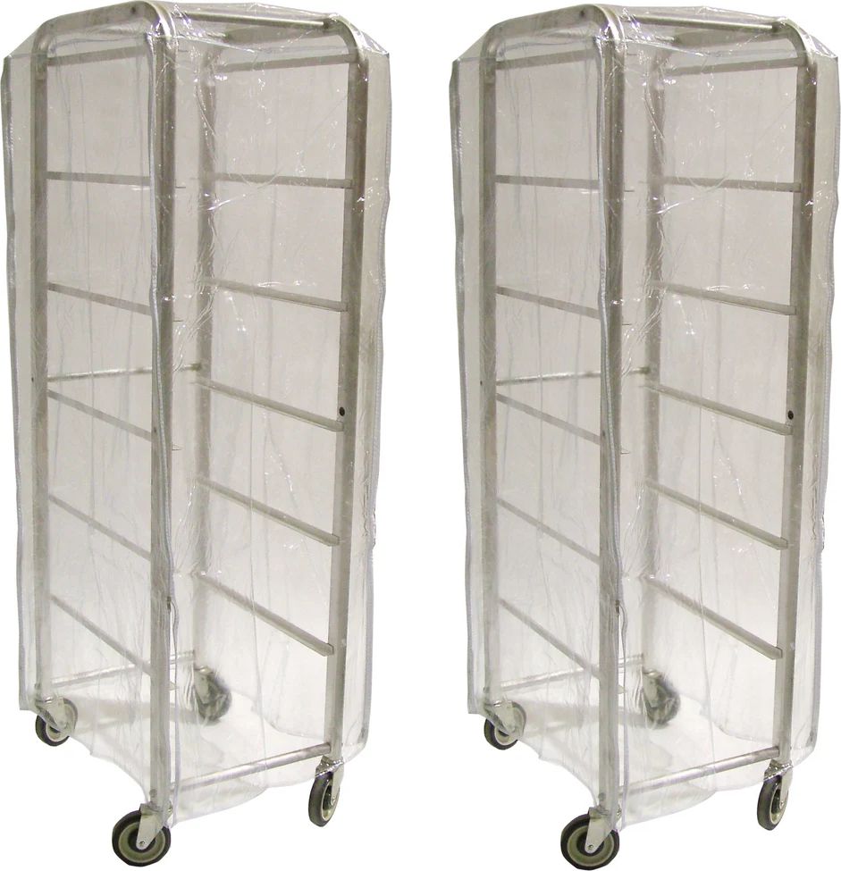 Omcan - Clear 28” x 24” x 62” Nylon Rack Cover, Pack of 2 - 18633