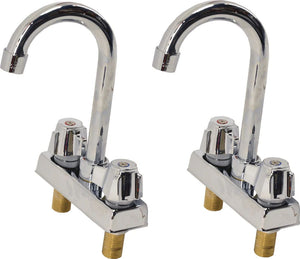 Omcan - Deck Mounted 4” Centers with 3.5” Goose Neck Spout Faucet, Pack of 2 - 39787