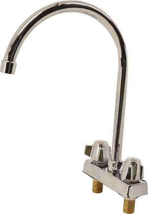 Omcan - Deck Mounted 4” Centers with 9” Goose Neck Spout Faucet, Pack of 2 - 39788