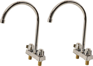 Omcan - Deck Mounted 4” Centers with 9” Goose Neck Spout Faucet, Pack of 2 - 39788