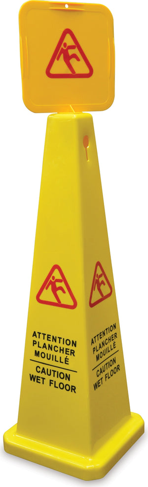 Omcan - English/French Four-Sided Caution Cone, Pack of 5 - 24417