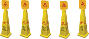 Omcan - English/French Four-Sided Caution Cone, Pack of 5 - 24417