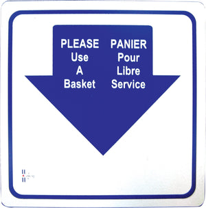 Omcan - English/French Hand Basket Holder Sign, Pack of 4 - 13042