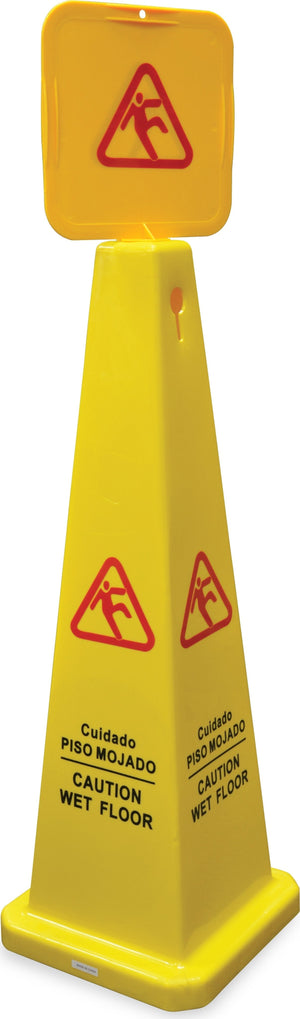 Omcan - English/Spanish Four-Sided Caution Cone, Pack of 5 - 24416