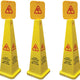 Omcan - English/Spanish Four-Sided Caution Cone, Pack of 5 - 24416