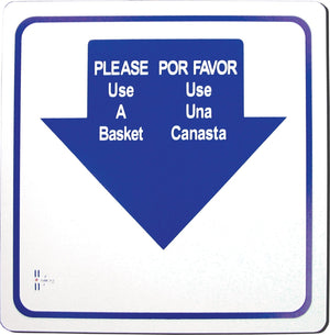 Omcan - English/Spanish Hand Basket Holder Sign, Pack of 4 - 13043