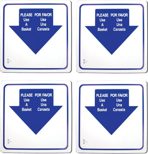 Omcan - English/Spanish Hand Basket Holder Sign, Pack of 4 - 13043