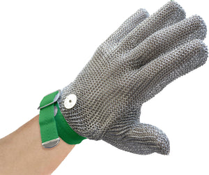 Omcan - Extra Large Mesh Gloves with Green Strap, Pack of 2 - 13559