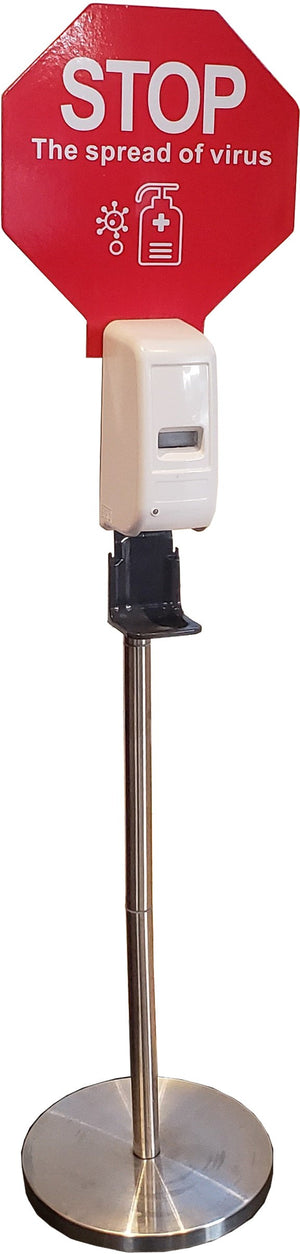 Omcan - Floor Mounted Touchless Battery Operated Hand Sanitizer Station / Soap Dispenser Stand - 46686