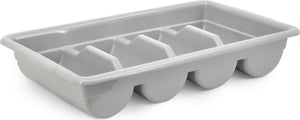 Omcan - Four Compartment Gray Cutlery Holder, Pack of 15 - 40401