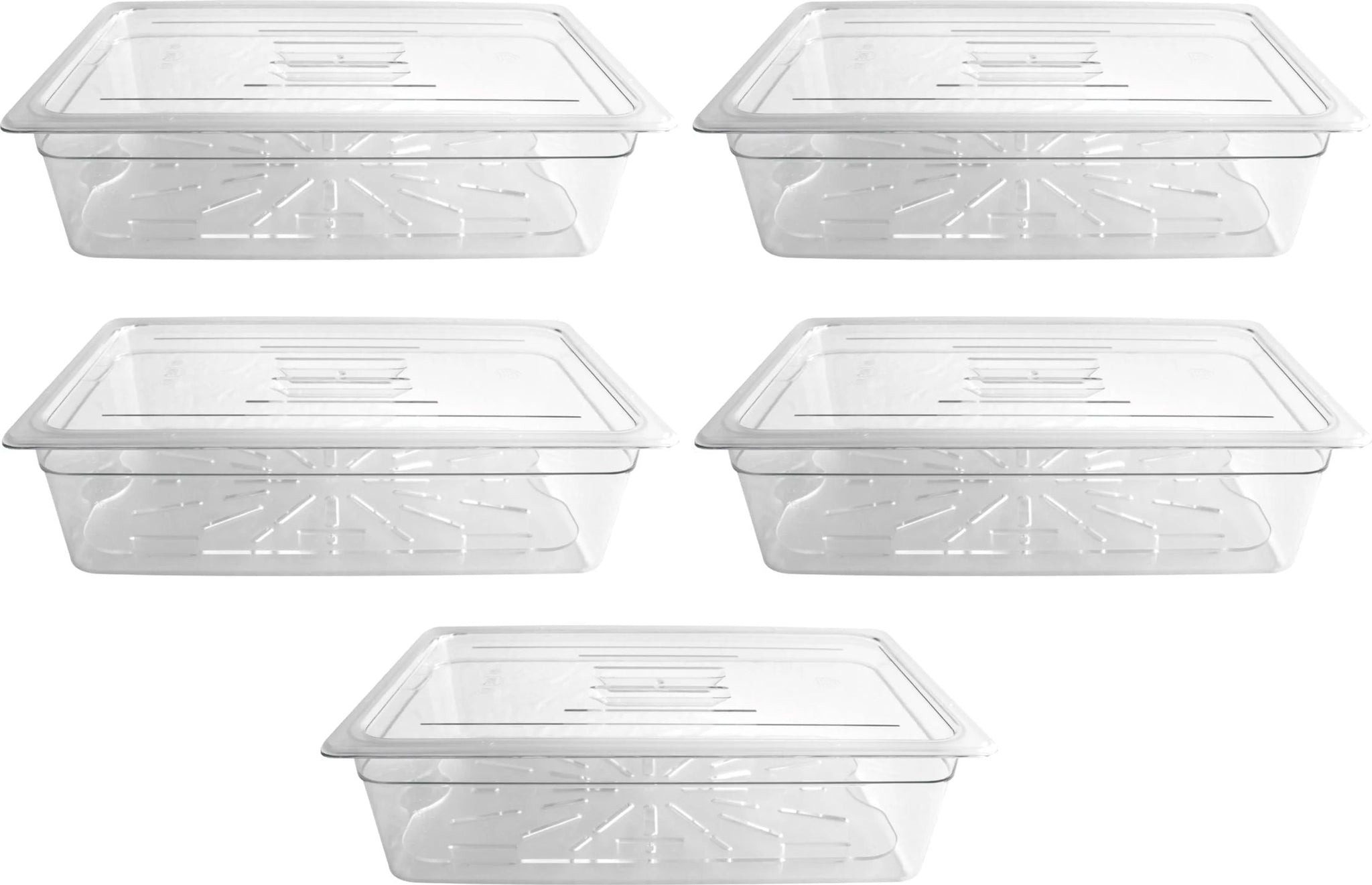 Omcan - Full Size 6" Deep Clear Food Pan, Pack of 5 - 80078