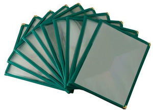 Omcan - Green Double Fold Menu Holder, Pack of 50 - 39795