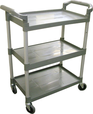 Omcan - Grey Plastic Bussing Cart with 16” x 24.75” Tray, Pack of 2 - 18306