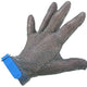 Omcan - Large Five Finger Stainless Steel Mesh Glove with Blue Silicone Strap, Pack of 2 - 44350