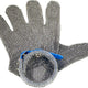 Omcan - Large Five Finger Stainless Steel Mesh Glove with Blue Silicone Strap, Pack of 2 - 44350