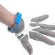 Omcan - Large Five Finger Stainless Steel Mesh Glove with Blue Silicone Strap, Pack of 2 - 44350