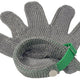 Omcan - Large Five Finger Stainless Steel Mesh Glove with Green Silicone Strap, Pack of 2 - 44353