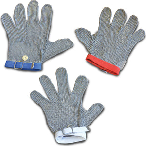 Omcan - Large Mesh Gloves with Blue Strap, Pack of 2 - 13556