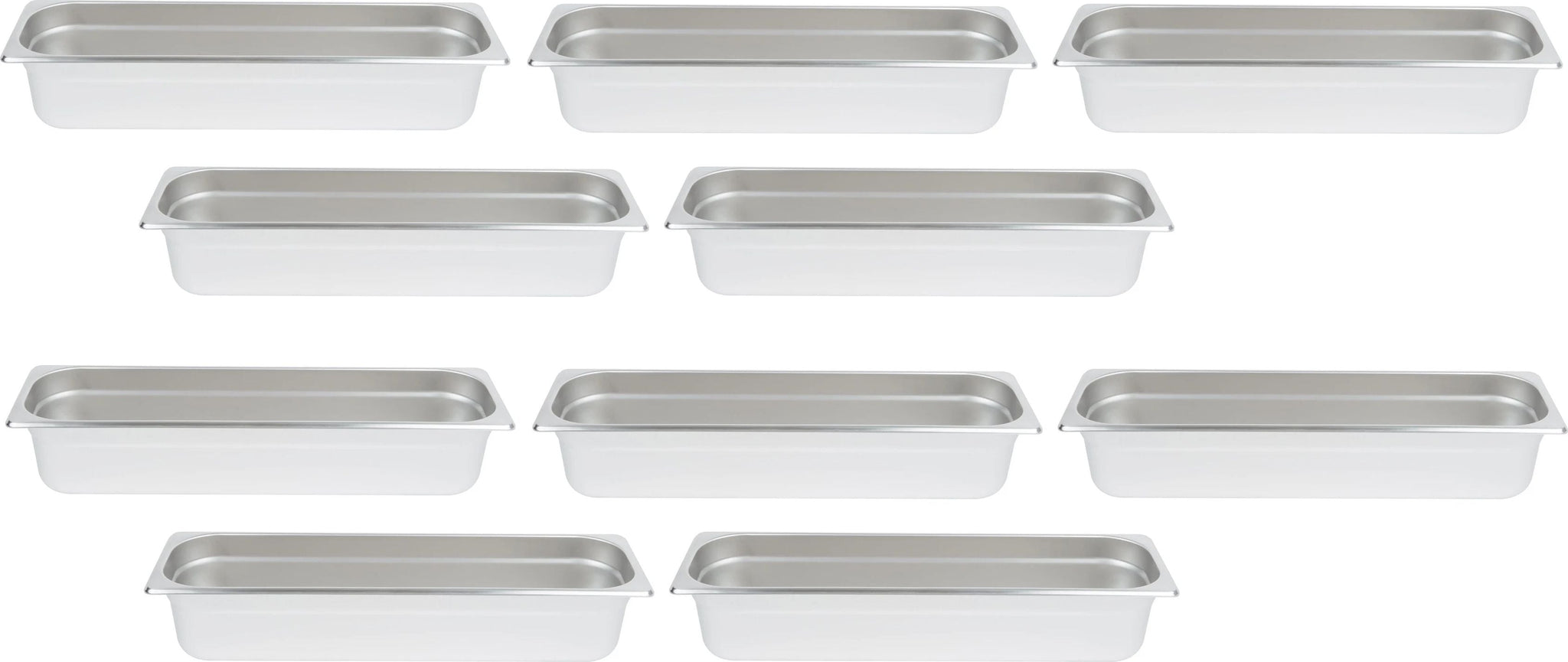 Omcan - Long 4" Deep 1/2-Size Stainless Steel Steam Table Pan, Pack of 10 - 80617