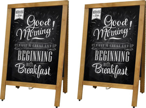 Omcan - Natural Colour A Frame Sidewalk Menu Chalkboard, Pack of 2 - 31398