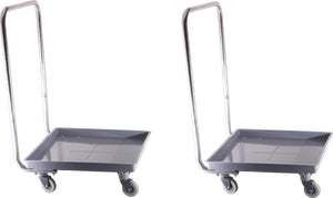 Omcan - Plastic Dish Rack Dolly with Stainless Steel Handle, Pack of 2 - 43505