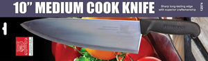 Omcan - Retail-Ready 10" Medium Cook Knife, Pack of 3 - 21879