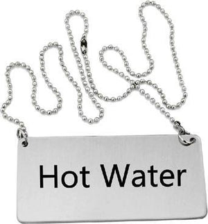 Omcan - Stainless Steel Chain 'Hot Water' Sign, Pack of 100 - 80135