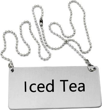 Omcan - Stainless Steel Chain 'Iced Tea' Sign, Pack of 100 - 80136