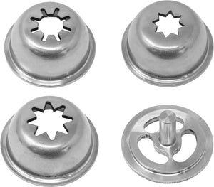 Omcan - Stainless Steel Churro Nozzles Attachment for Sausage Stuffer (Set of 4), Pack of 2 - 47701