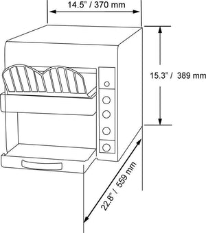 Omcan - Stainless Steel Conveyor Toaster with 10" Belt - 11385