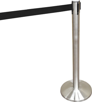 Omcan - Stainless Steel Crowd Control Stand with Retractable Belt Barrier, Pack of 2 - 30438