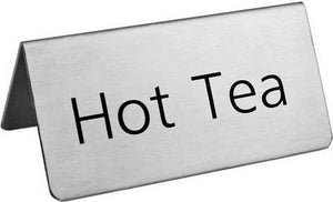 Omcan - Stainless Steel Free-Standing 'Hot Tea' Sign, Pack of 100 - 80137