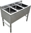 Omcan - Stainless Steel Under-Bar Sink with 3 Compartments and No Drain Boards - 44601