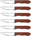 Omcan - Steak Knife with Pointed Tip & Wood Handle, 6 Knives/Box, Pack of 3 Boxes - 12791