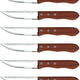 Omcan - Steak Knife with Pointed Tip & Wood Handle, 6 Knives/Box, Pack of 3 Boxes - 12791