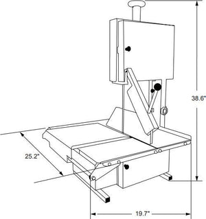 Omcan - Tabletop Band Saw with Sliding Stainless Steel Table & Painted Body - 10274