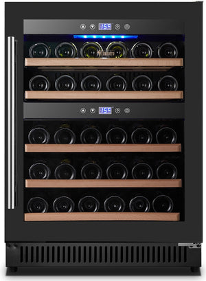 Omcan - Vinovero 23" Dual Zone Wine Cooler with 40 Bottle Capacity and Black Full Glass Door - 48260