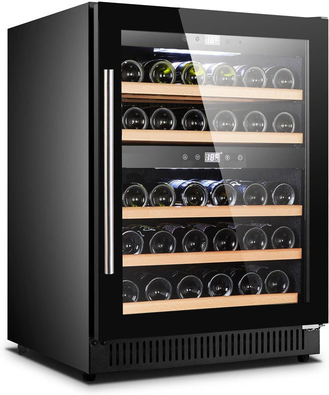 Omcan - Vinovero 23" Dual Zone Wine Cooler with 40 Bottle Capacity and Black Full Glass Door - 48260