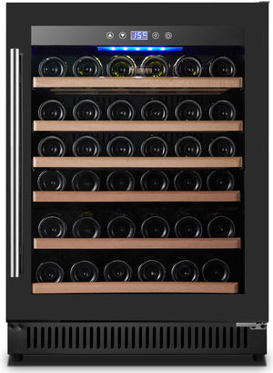 Omcan - Vinovero 23" Single Zone Wine Cooler with 51 Bottle Capacity and Black Full Glass Door - 48261