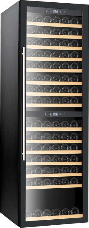 Omcan - Vinovero 27" Dual Zone Wine Cooler with 181 Bottle Capacity and Black Full Glass Door - 48258