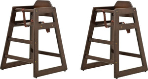 Omcan - Walnut Wood Commercial High Chair, Pack of 2 - 80611