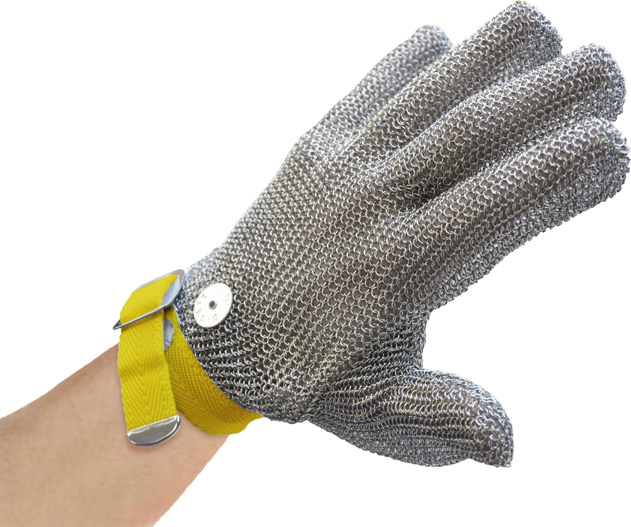 Omcan - XXS Mesh Gloves with Yellow Strap, Pack of 2 - 13562