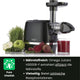 Omega - 150 Watts Black 365 Horizontal Cold Press Compact Masticating Juicer with Gray Cord and 2 Clear Juice and Pulp Containers - H3000R