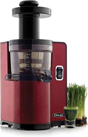 Omega - Red Vertical Square Low-Speed Masticating Juicer with Square Front - VSJ843QR