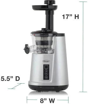 Omega - Silver 365 Vertical Cold Press Masticating Juicer - JC3000SV13