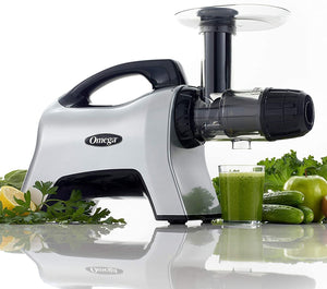 Omega - Silver Premium Horizontal Juicer & Nutrition System, Slow Masticating, 7th Generation - NC1000HDS