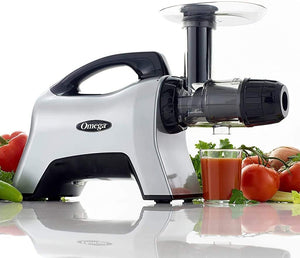 Omega - Silver Premium Horizontal Juicer & Nutrition System, Slow Masticating, 7th Generation - NC1000HDS