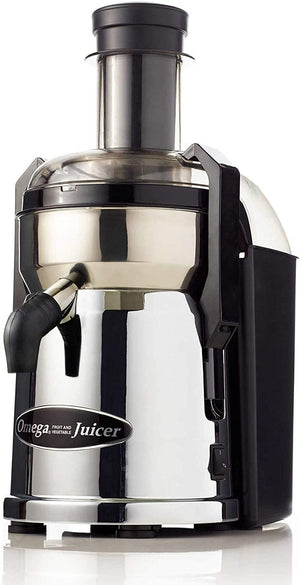 Omega - Wide Mouth Heavy-Duty Commercial Chrome Black Centrifugal Juicer - MMC500C