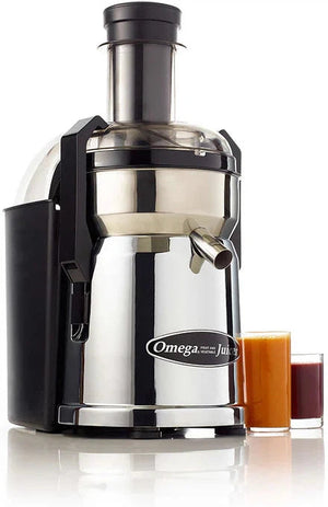 Omega - Wide Mouth Heavy-Duty Commercial Chrome Black Centrifugal Juicer - MMC500C