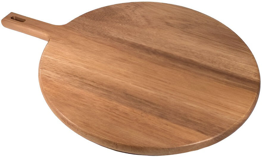 On The Table - 12.5" Brown Acacia Wood Round Paddle Board - 104 DWS